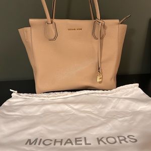 Michael Kors Mercer Satchel Beige Bag Tote Shoulder Handbag